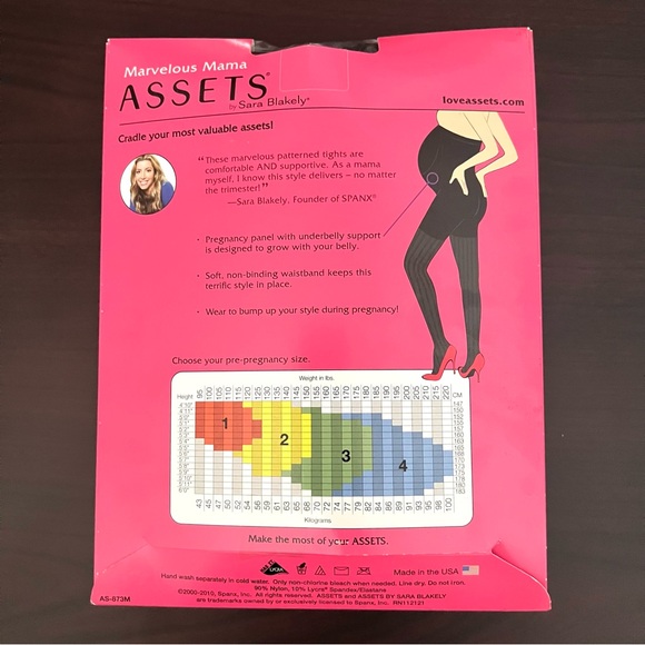 Assets by Spanx Marvelous Mama Maternity Terrific Tights Black Opaque Stripe - Picture 4 of 6